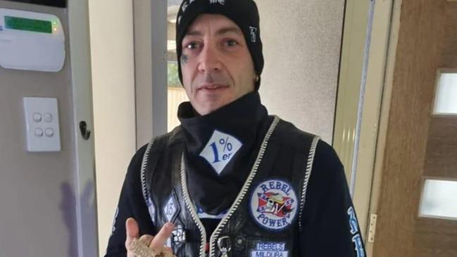 Rebels Motorcycle Club member Dylan John Garner, a registered puppy breeder, was sentenced for getting takeaway alongside other Rebel members. Picture: Supplied