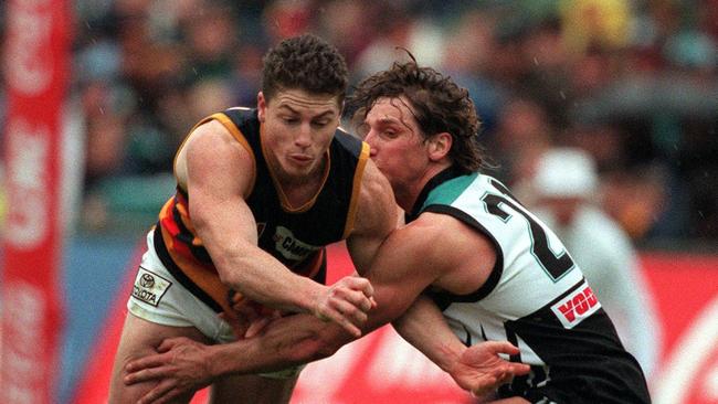 Mark Bickley was the Crows captain in both of their premierships.