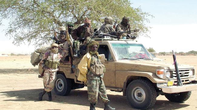 Chadian soldiers on a Toyota Land Cruiser in 2008. Vehicles such as these gave the 1986–1987 conflict its name.