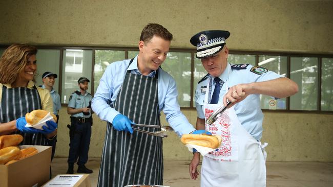 2GB breakfast host Ben Fordham and NSW Police Commissioner Mick Fuller. Picture: Tim Hunter.