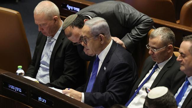 Israel's Prime Minister Benjamin Netanyahu attends a session at the Knesset.