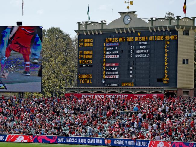 Adelaide Oval hosting the 2018 SANFL grand final. Picture: Naomi Jellicoe