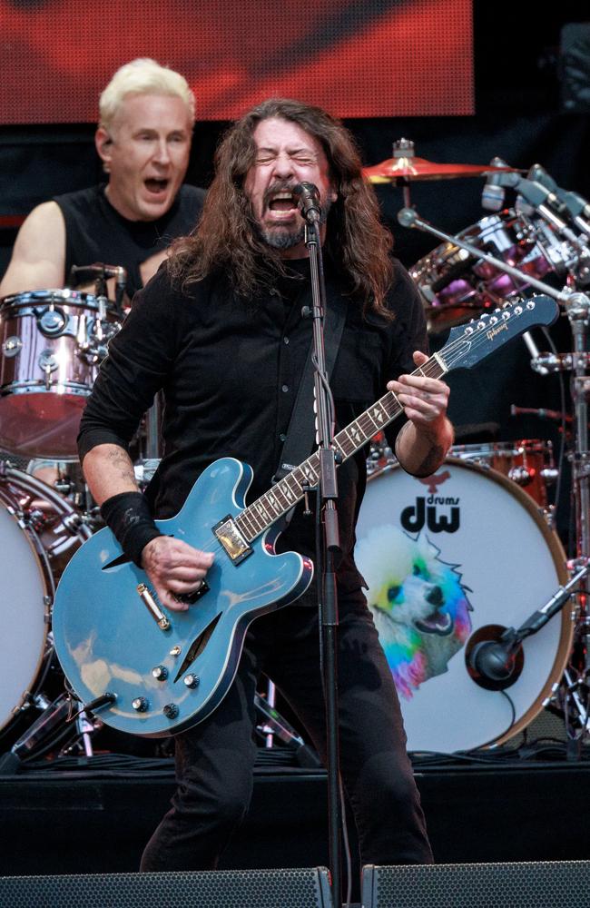 Dave Grohl performs with the Foo Fighters at AAMI Park in Melbourne last December. Picture: David Geraghty