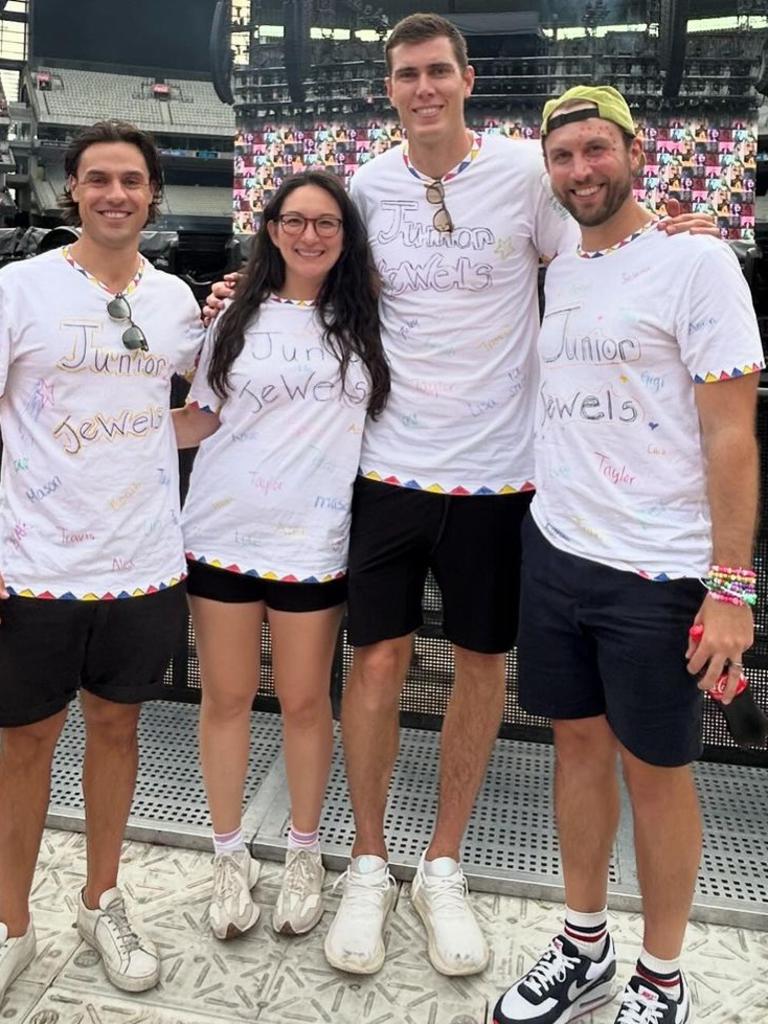 Mason Cox (second from right) and friends at the MCG.