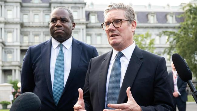 British Prime Minister Keir Starmer and Foreign Secretary David Lammyin Washington on Friday after a meeting with US President Joe Biden. Picture: Saul Loeb / AFP