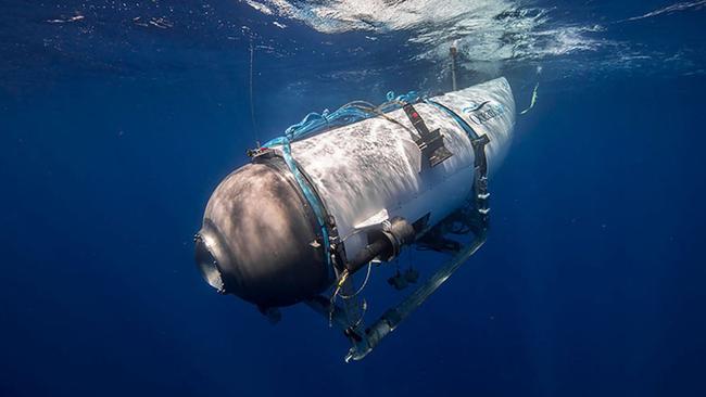 Rescue teams are racing against time to find the Titan deep-diving tourist submersible. Picture: Handout/OceanGate Expeditions/AFP