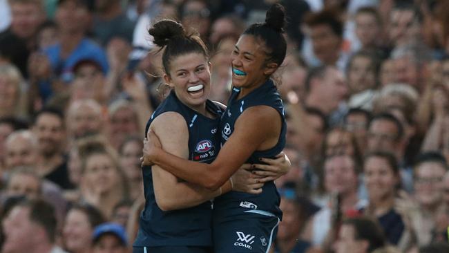 Darcy Vescio was best on ground against Collingwood in the first ever AFLW game. Picture: Wayne Ludbey