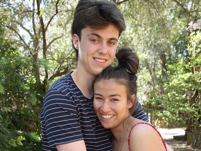 Isaac Ebeling and his girlfriend Resha Tandan have both just graduated from Year 12. Picture: David Swift.