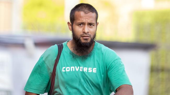 Convicted terrorist Nowroz Amin visits a boxing gym in Sydney on Monday. Picture: Liam Mendes