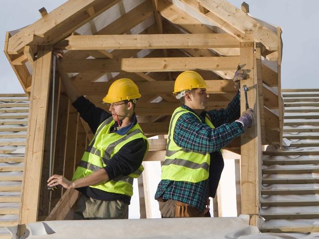 Construction workers in house. Building. Construction. Generic image.