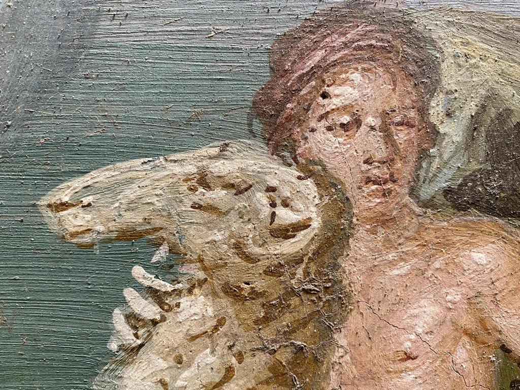 This handout picture released by the archaeological park of Pompeii on March 1 features the golden ram, another new discovery this year as part of the ongoing excavations in the House of Leda. Picture: Parco Archeologico di Pompeii press office/AFP