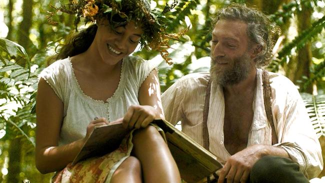 Vincent Cassel as Gauguin sets aside his paints to share time with Tuhei Adams as Tehura.