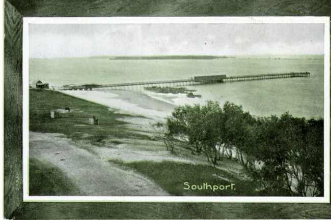 Ruins of first Southport swimming bath in 1891. Photo take from the roof of the Pacific Hotel.