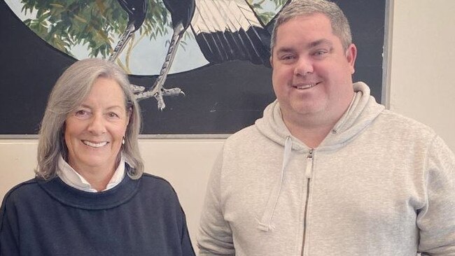 North Geelong Cricket Club's new co-presidents Jo Hall and Braedon Carr. Picture: North Geelong CC.