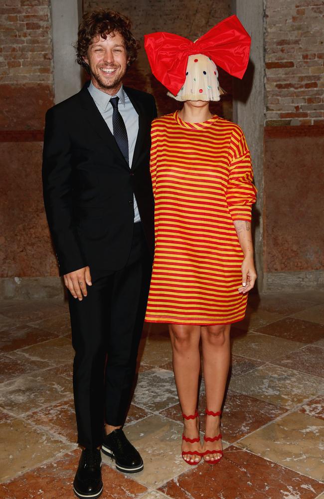 Sia with her ex-husband Erik Anders Lang. Picture: Vittorio Zunino Celotto/Getty Images for Miu Miu