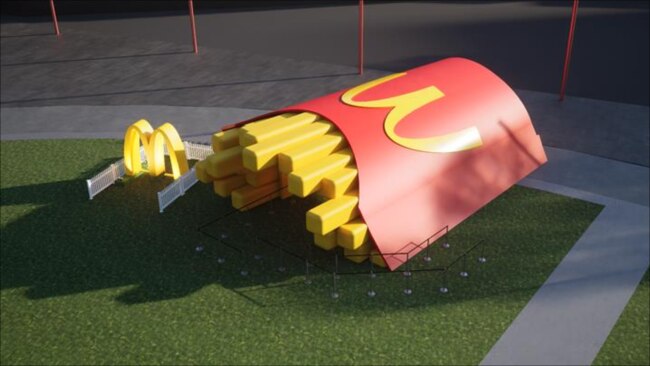 Get ready to ‘fry-thru’ this Maccas stall trackside.