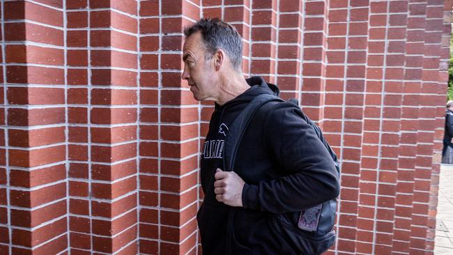 Alastair Clarkson arrives at North Melbourne HQ on November 2. Picture: Jake Nowakowski