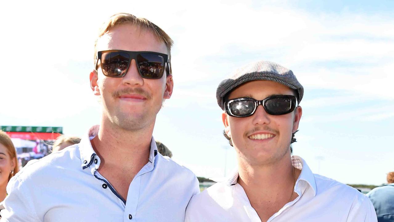 Brock Williams and Jarrod Goodwin at Coast to Coast Raceday, Corbould Park. Picture: Patrick Woods.