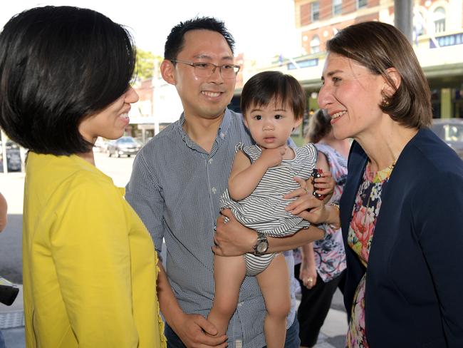 Well wishers speak to Ms Berejiklian on Sunday. Picture: Tracey Nearmy