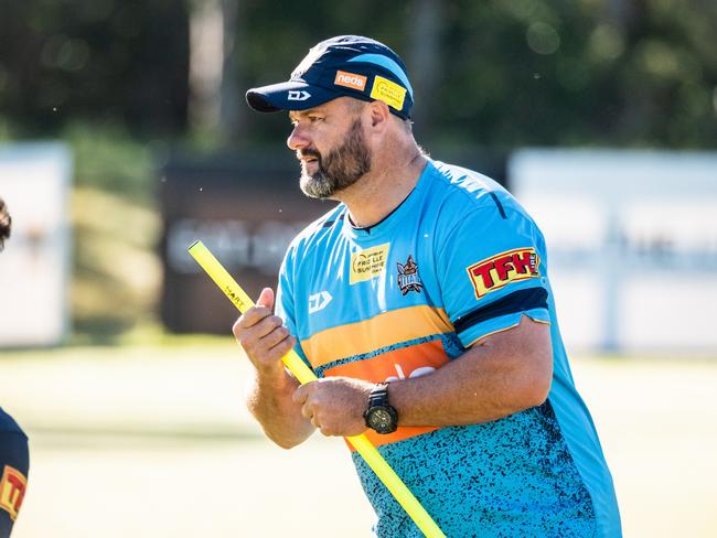 Jim Lenihan at Titans training in July. Picture: Gold Coast Titans