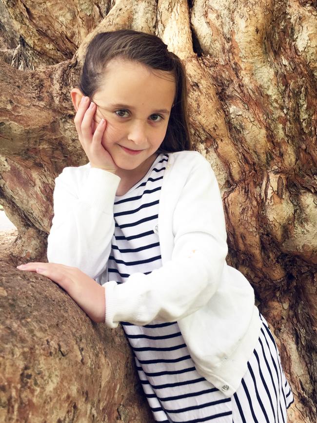 Ava’s family attended Loreto College’s Pink and Green Day. Picture: Supplied by family,