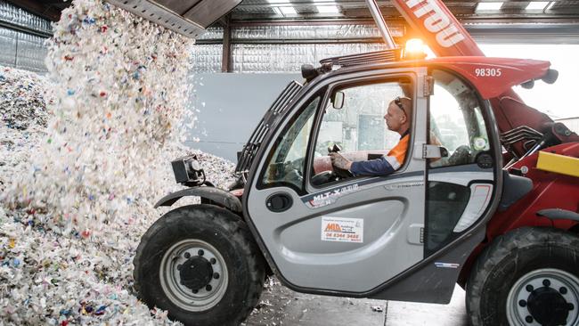 Daniel Field working at Recycling Plastics Australia in Kilburn Picture: Morgan Sette