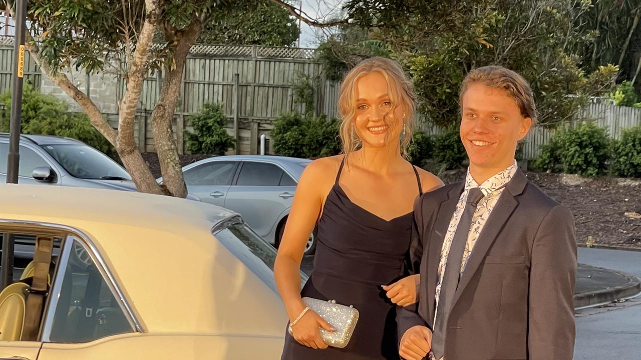 The students arrive at St Mary's College formal at the Brolga Theatre.