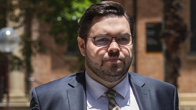 Bruce Lehrmann pictured leaving Federal Court Sydney during his defamation trail against Network Ten and journalist Lisa Wilkinson. Picture: NCA NewsWire / Monique Harmer