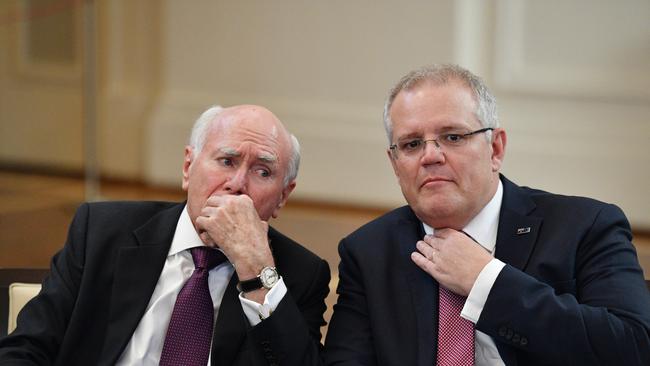 Howard with Scott Morrison in 2018. Picture: AAP Image/Mick Tsikas