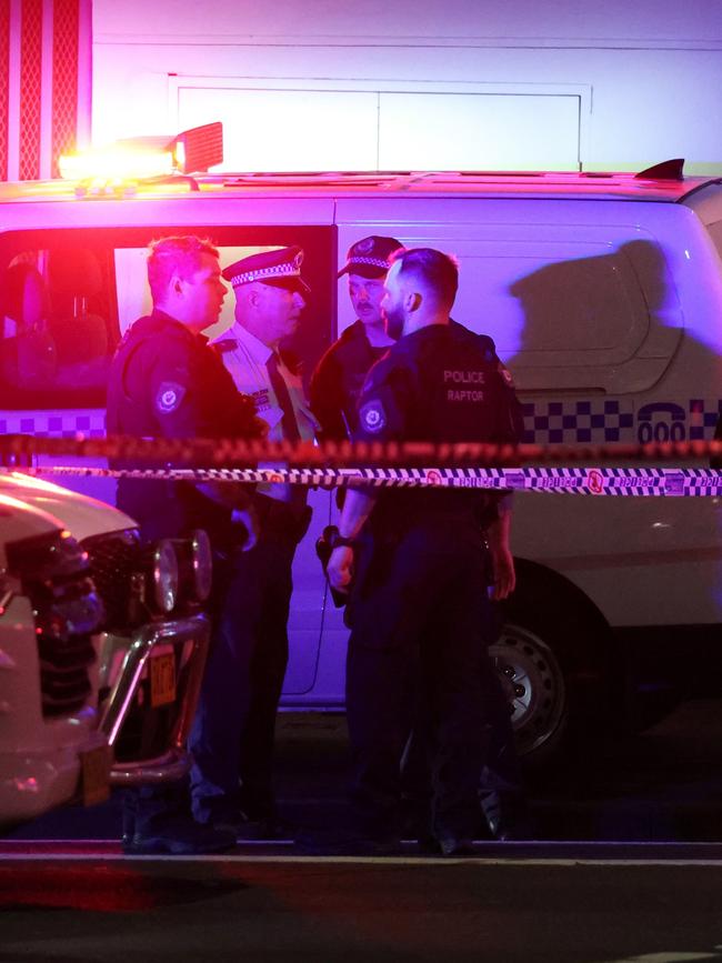 Police and paramedics pictured on scene at Cleveland Street and Crown Street.