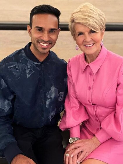 Lawyer Leon Rebello, with his old boss Julie Bishop, who is in the mix to succeed Karen Andrews as the LNP candidate for the Gold Coast federal electorate of McPherson. Picture: Instagram