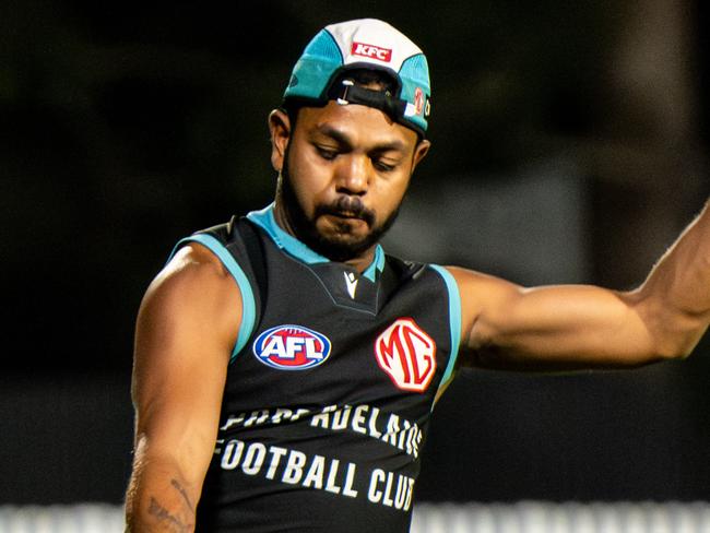 Wednesday 7th May, 2025. Photo: Willie Rioli.  Willie at Port Adelaide Football Club training. Picture: Tim Joy