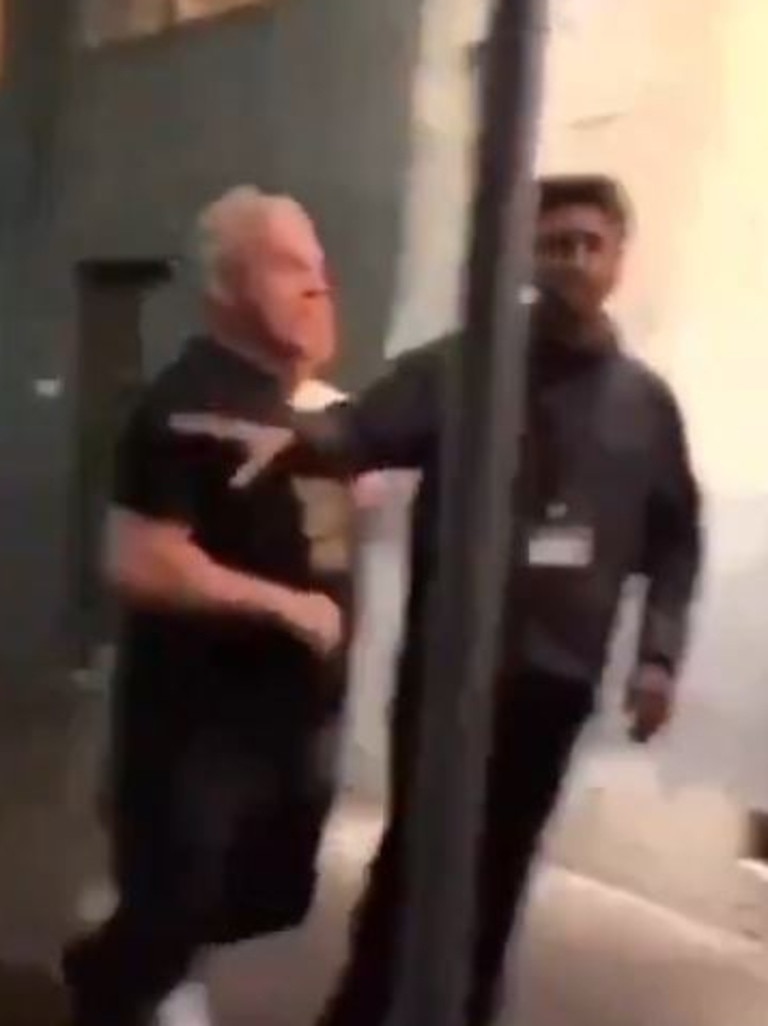 A video has surfaced on social media of what appears to be sports journalist Paul Kent involved in an altercation with another man outside Totti's in Rozelle.