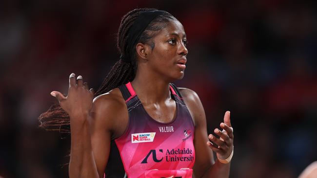 Latanya Wilson describes herself as a “menace” on court for the Adelaide Thunderbirds. Picture: Getty