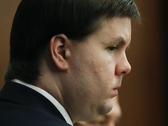 Justin Ross Harris, who is accused of intentionally killing his son in June 2014 by leaving him in the car in suburban Atlanta, stands during his murder trial Monday, Oct. 31, 2016, in Brunswick, Ga. (AP Photo/John Bazemore, Pool)