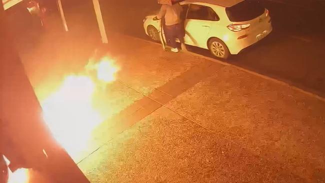 Detectives have released vision of two men who may be able to assist with the investigation into a fire at a Stones Corner cafe on June 27. Picture: Supplied via NCA NewsWire