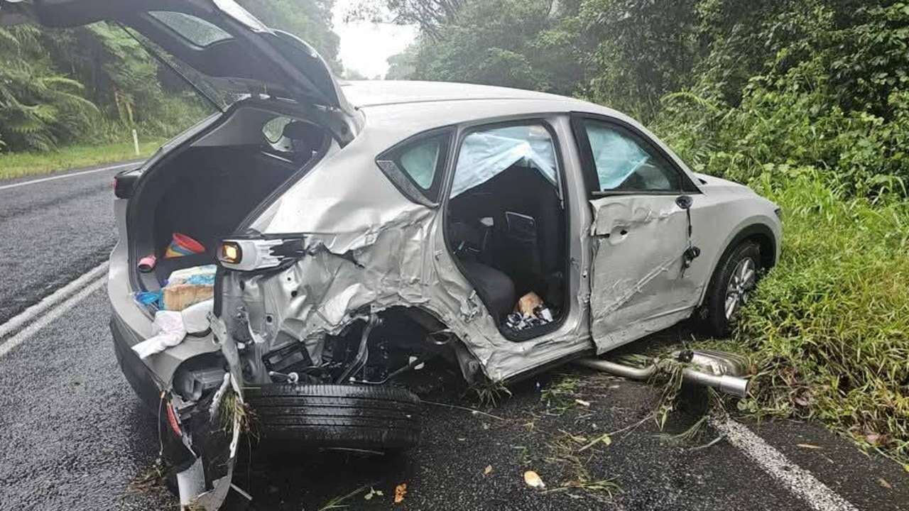 Milla Milla crash from May 3. The backdoor and wheel were ripped off in the crash. Picture: Supplied.