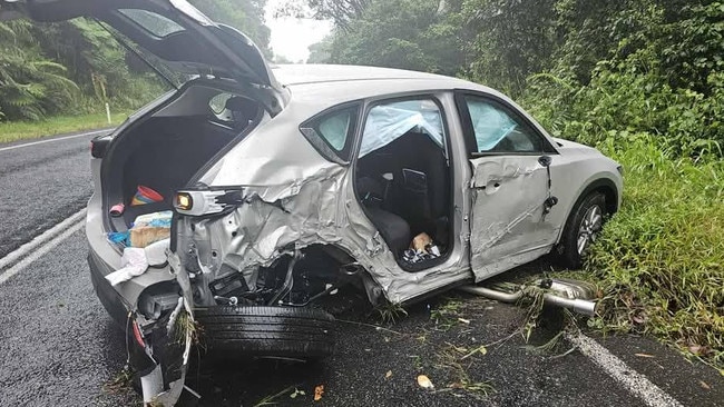 Milla Milla crash from May 3. The backdoor and wheel were ripped off in the crash. Picture: Supplied.