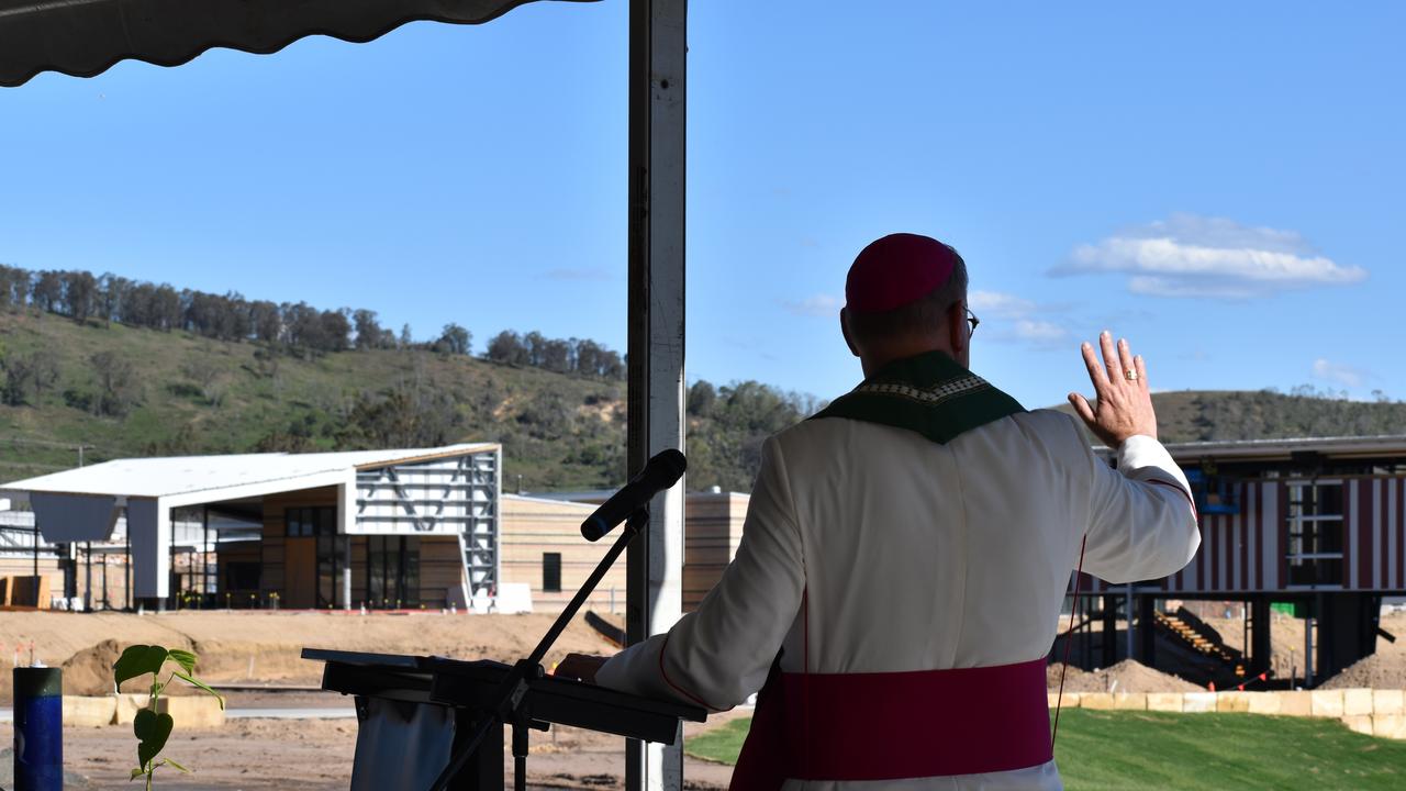 Reverend Ken Howell, Auxiliary Bishop of Brisbane blesses the soil of Sophia College