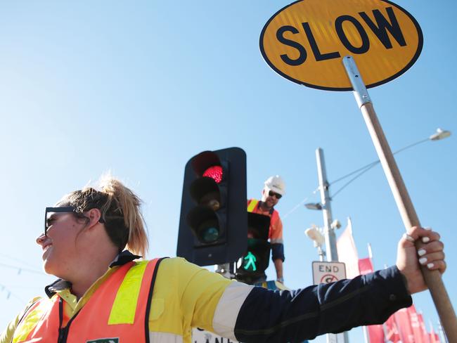 Female traffic light signals have been installed at 10 locations across Melbourne.