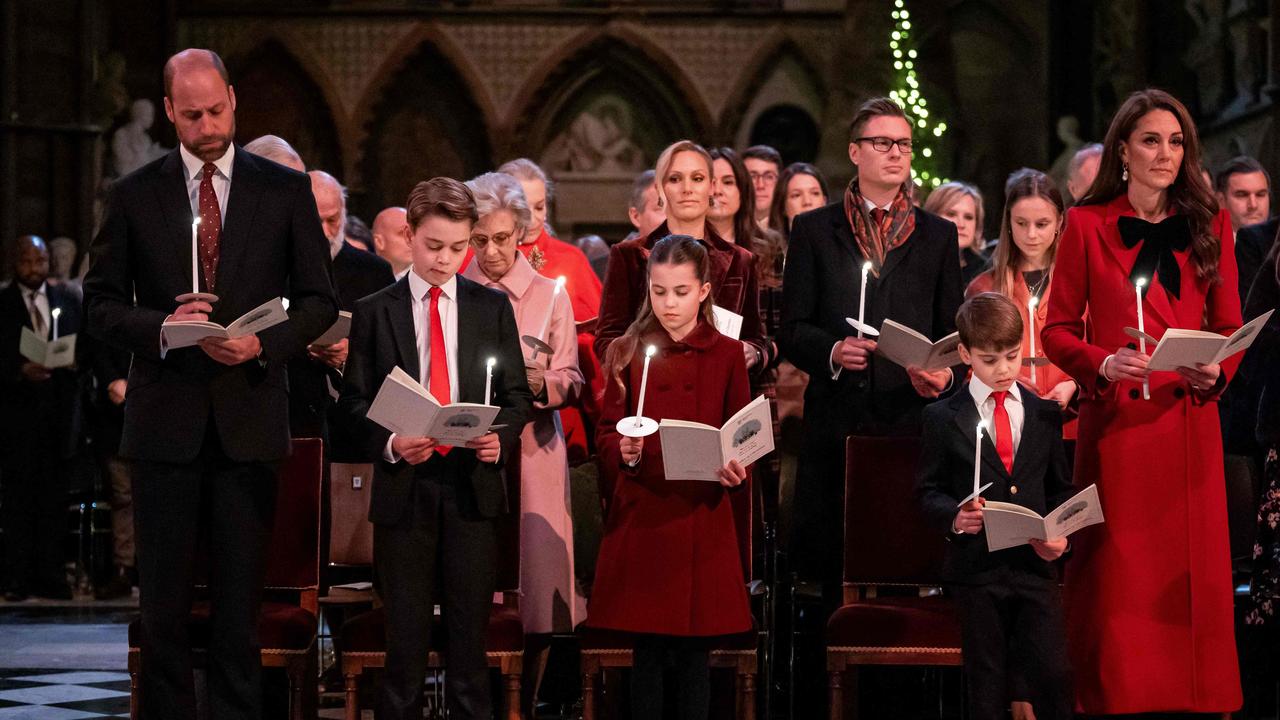 Kate was joined at the carol service by several members of the royal family as well as her husband and three children. (Photo by Aaron Chown / POOL / AFP)