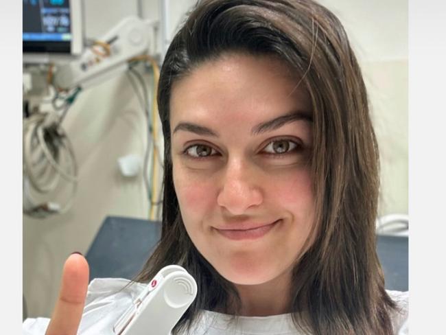 Social media posts by Channel Nine's, Sarah Abo who was rushed to hospital just before the Carols by Candle light in Melbourne on Christmas Eve, 2024. Picture: Instagram