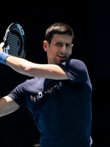 Novak Djokovic's future in the Australian Open remains uncertain with Immigration Minister yet to decide whether to cancel his visa. Picture: TPN/Getty Images