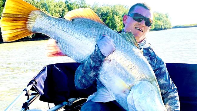 In 2020, Michael Wilson found a monster 124cm barra on his Roper River trip. Photo: Supplied.