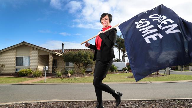 Harcourts Smith’s Liz Miles flies the flag for North Haven – which has been highlighted as one of SA’s investment hotspots. Picture: Sarah Reed