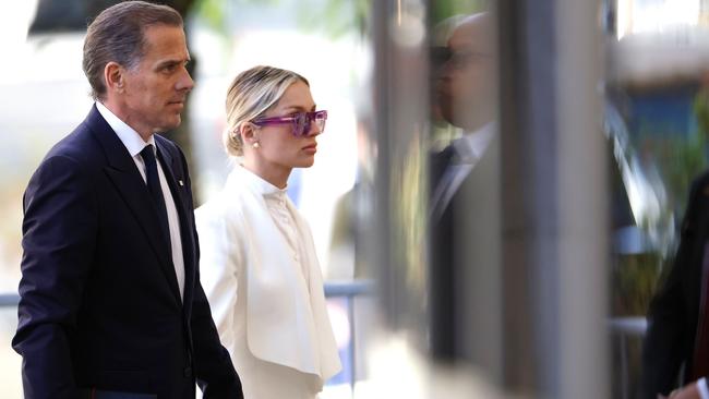 Hunter Biden and his wife, Melissa Cohen Biden, arriving on Friday US time at the federal building in Wilmington, Delaware. Picture: Getty Images