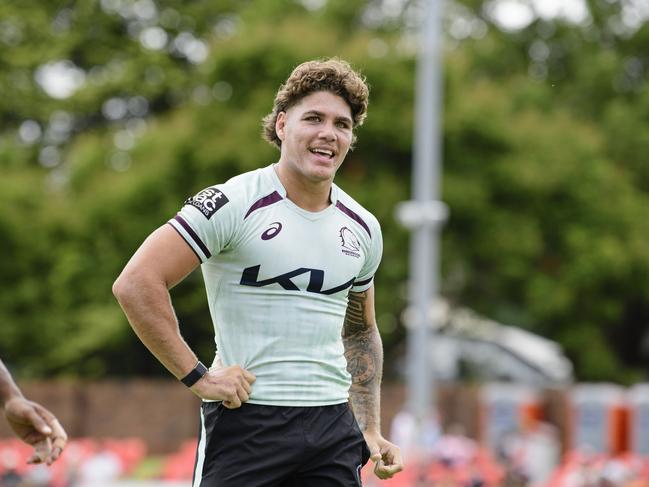 Reece Walsh at the Brisbane Broncos Captain's Run and Toowoomba Fan Day at Toowoomba Sports Ground, Saturday, February 15, 2025. Picture: Kevin Farmer