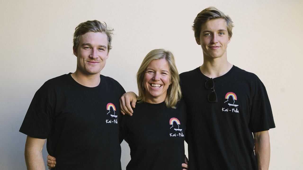 Claire with her boys Cam and Joey, who have thrown themselves into raising money and awareness of mental health issues. The Kai Eardley Fund has raised more than $100,000.