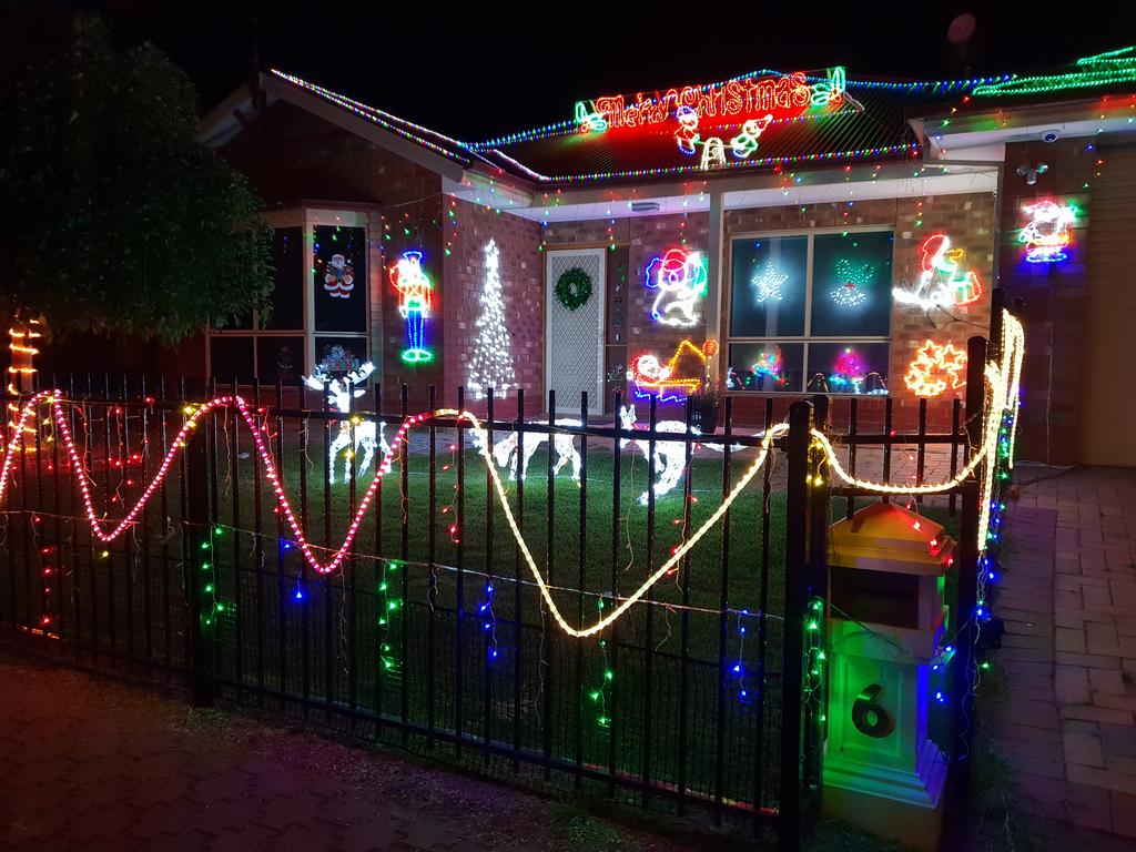 The Christmas light display at 6 Benthall Ave, Oakden. Picture: Sandra Keane