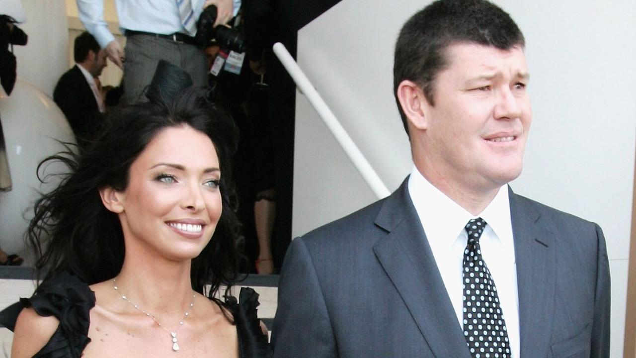 Model Erica Baxter, with her then husband James Packer, at Flemington Race Course, in 2006. (Photo by Patrick Riviere/Getty Images)